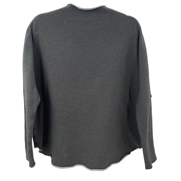 Frank & Eileen M Effie Long Sleeve Funnel Neck Capelet Sweatshirt Charcoal - Picture 10 of 10